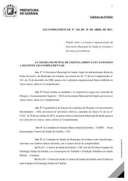 Lei Complementar Nº 245 de 29/04/2013