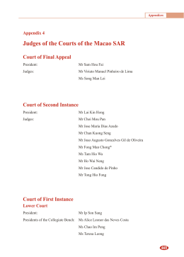 Judges of the Courts of the Macao SAR