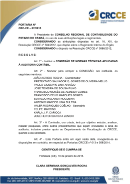 PORTARIA Nº CRC-CE – 07/2015 A Presidente do CONSELHO