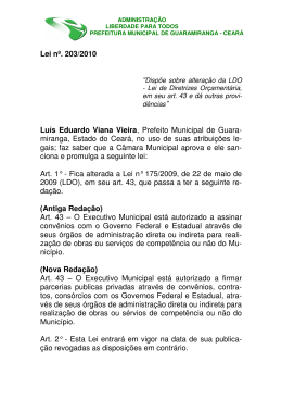 Lei nº. 203/2010 Luís Eduardo Viana Vieira, Prefeito Municipal de