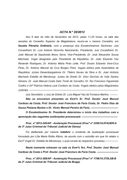 Acta n.º 20/2012 | Plenário - ao Conselho Superior da Magistratura
