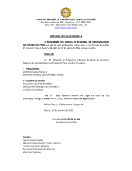 PORTARIA CRC-PA Nº 006/2013 O PRESIDENTE DO CONSELHO