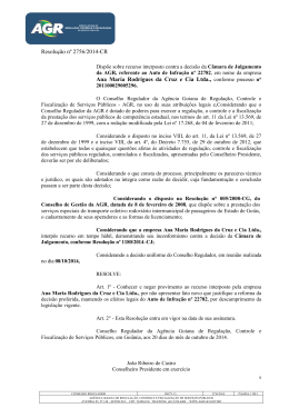 Resolução nº 2756/2014-CR Ana Maria Rodrigues da Cruz e Cia