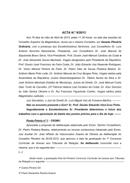 Acta n.º 09/2013 - ao Conselho Superior da Magistratura