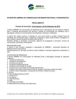 Regulamento. - Associação Brasileira de Marketing Rural