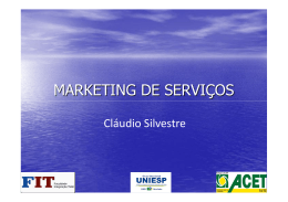 Slides da Palestra sobre Marketing de Serviços de 22 de Junho 015