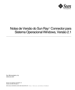 Notas de Versão do Sun Ray Connector para Sistema Operacional