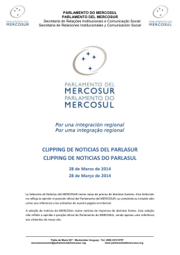 28 de Março de 2014 - Parlamento del MERCOSUR