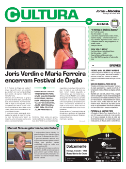 BREVES Joris Verdin e Maria Ferreira encerram Festival de Órgão