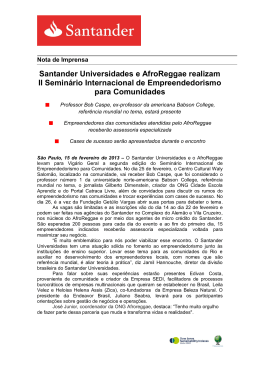 Santander Universidades e AfroReggae realizam II Seminário