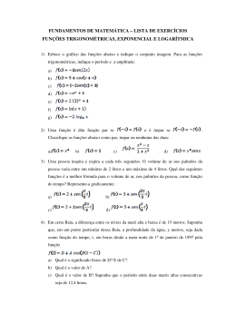 fundamentos de matemática – lista de exercícios funções