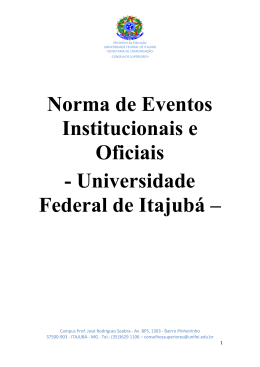 Norma de Eventos Institucionais e Oficiais - Universidade