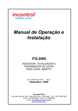 Manual do Computador de Vazão Ultrassônico ITS2000