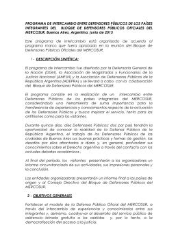 PROGRAMA DE INTERCAMBIO ENTRE DEFENSORES PÚBLICOS