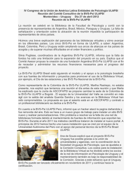 IV Congreso de la Unión de América Latina Entidades de Psicología