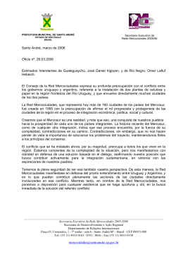 Carta del Consejo de Mercociudades a los Intendentes de Río