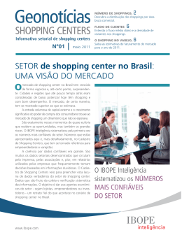 SETOR de shopping center no Brasil: uma viSãO DO