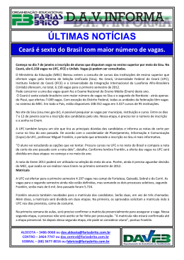 Ceará é sexto do Brasil com maior número de vagas.