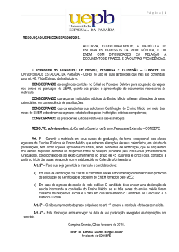 Página | 1 RESOLUÇÃO/UEPB/CONSEPE/066/2015. AUTORIZA