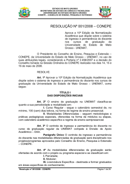 Resolução 001-2008 - Conepe - Normatização Acadêmica
