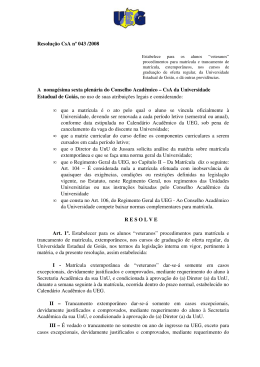 Resolução CsA nº 43/2008 - UnUCET