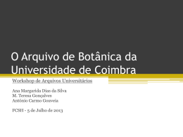 O Arquivo de Botânica da Universidade de Coimbra