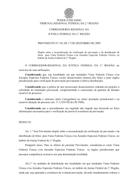 PODER JUDICIÁRIO TRIBUNAL REGIONAL FEDERAL DA 2.ª
