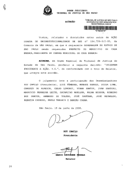 PODER JUDICIÁRIO TRIBUNAL DE JUSTIÇA DE SÃO PAULO