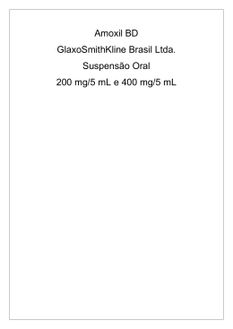 Amoxil BD GlaxoSmithKline Brasil Ltda. Suspensão Oral 200 mg/5