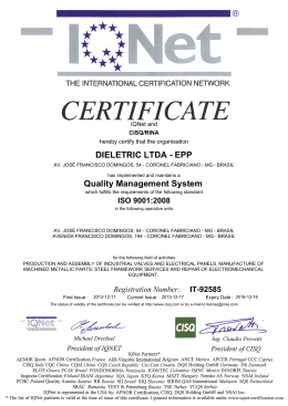 DIELETRIC LTDA - EPP Quality Management System