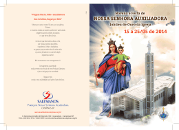 15 a 25/05 de 2014 - Paróquia Nossa Senhora Auxiliadora