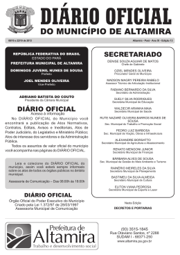 diário oficial - Prefeitura Municipal de Altamira