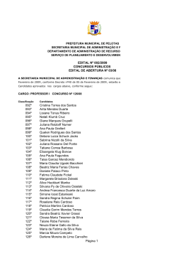 Edital nomeação 002-09 - Prefeitura Municipal de Pelotas