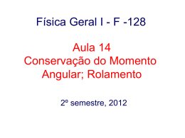 Física Geral I - F -128 Aula 14 Conservação do Momento Angular