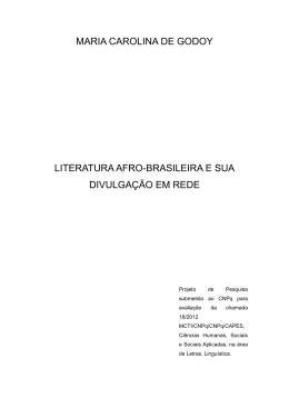 maria carolina de godoy literatura afro-brasileira e - PACC