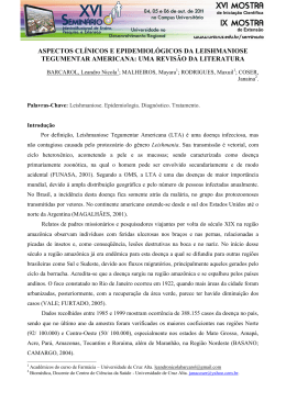 aspectos clínicos e epidemiológicos da leishmaniose