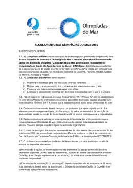 regulamento das olimpíadas do mar 2015