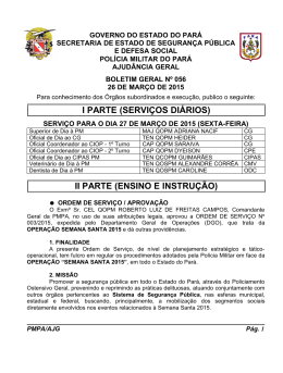 BG 057 - De 26 MAR 2015 - Proxy da Polícia Militar do Pará!