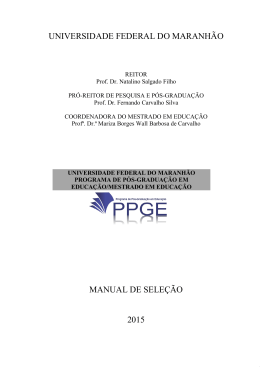 Manual de Seleção - PPPG - Universidade Federal do Maranhão