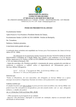 Leia na íntegra a Posse - Câmara Municipal de Bertópolis