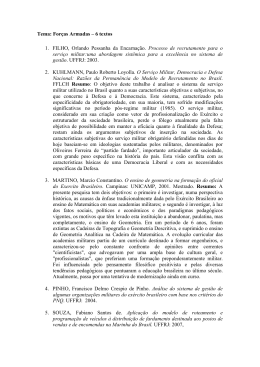 Tema: Forças Armadas – 6 textos 1. FILHO, Orlando Pessanha da