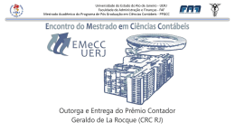 Apresentação do XVI EMeCC - Faculdade de Administração e