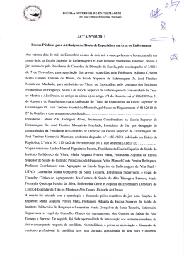 Acta nº2 - Escola Superior de Enfermagem Dr. José Timóteo