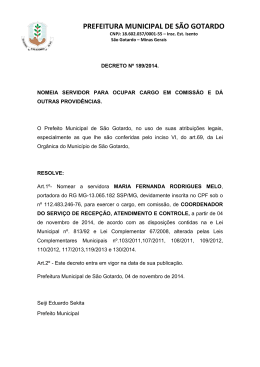 Decreto nº. 189-2014 - Nomeação Maria Fernanda