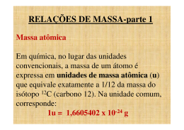 RELAÇÕES DE MASSA-parte 1 Massa atômica