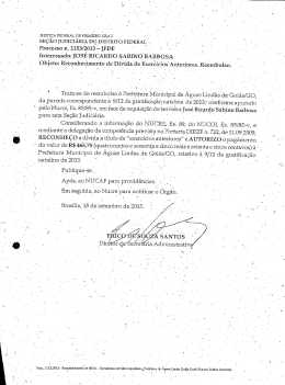 Processo n. 1153/2013-JFDF / " ` .. / Interessado: JOSÉ RICARDO