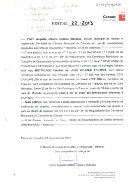 Edital 22/2013 - Notificação de familiar de José Ricardo Fonseca