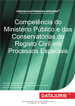 Competência do Ministério Público e das Conservatórias do Registo