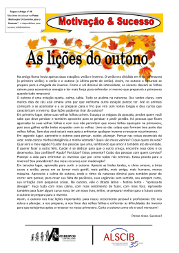 As lições do outono Motivação & Sucesso Por Luiz Marins