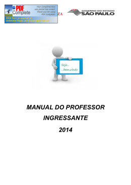 MANUAL DO PROFESSOR INGRESSANTE 2014